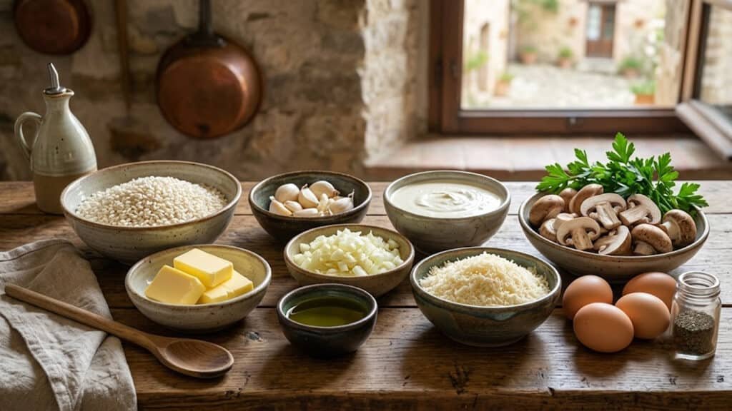 مكونات الريزوتو الإيطالي بالكريمة
