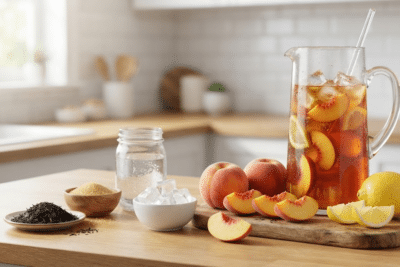 طريقة عمل آيس تي بالخوخ المنعش في المنزل