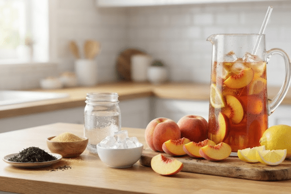 طريقة عمل آيس تي بالخوخ المنعش في المنزل