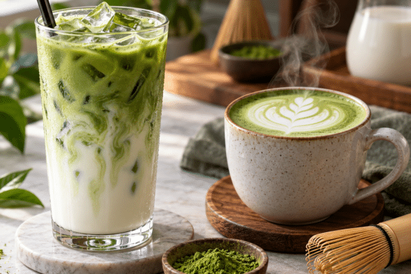 طريقة عمل ماتشا لاتيه بارد وساخن بطريقة سهلة